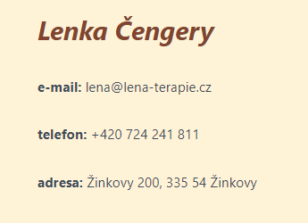 Kontakt Lenka Čengeryová terapie SCRP